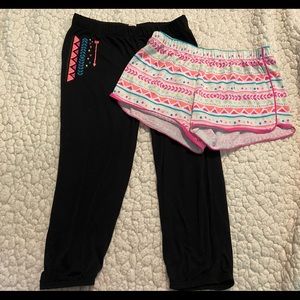 Girls XL matching pajama pants and short set